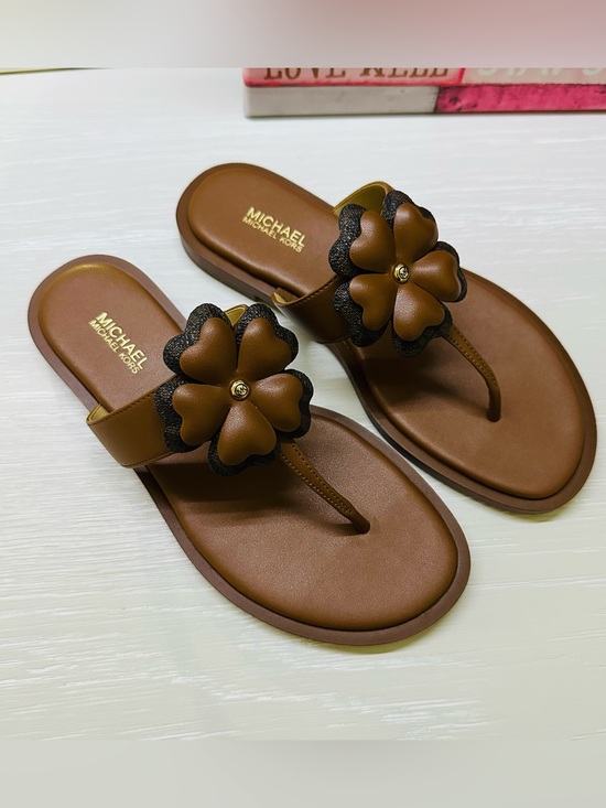 Michael Kors Shoes - Michael Kors Callie Embellished Signature Logo Trim Thong Sandal